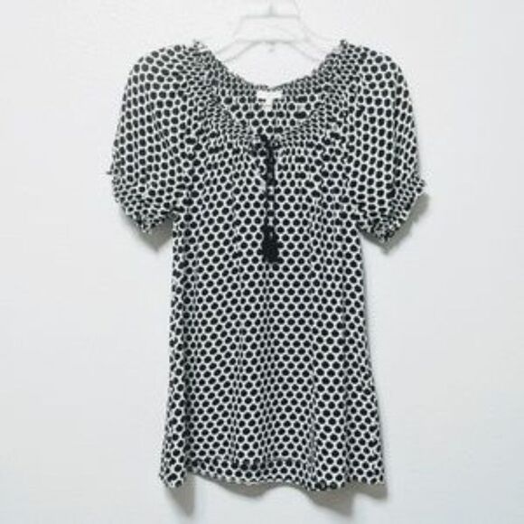 JOIE Medallion Print 100% Silk Tassel Top S - Picture 2 of 9